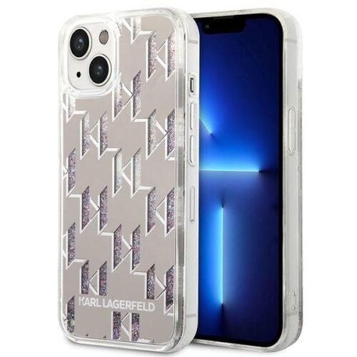 Karl Lagerfeld KLHCP14SGFKPK  Carcasa de Silicone para iPhone 14 Liquid Glitter Monogram